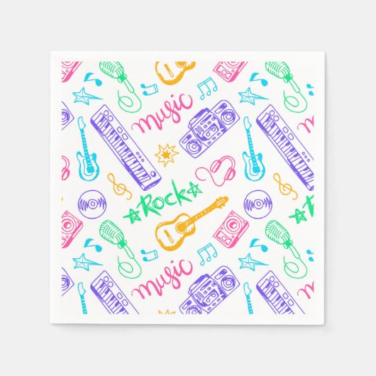 Muziek verjaardagsfeestje servet (Voorkant)