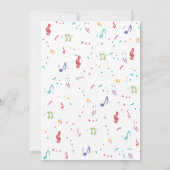 Muziek verjaardagsuitnodiging. Meisje verjaardag Kaart (Achterkant)