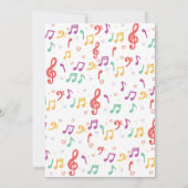 Muziek verjaardagsuitnodiging. Meisje verjaardag Kaart (Achterkant)