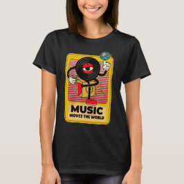 Muziek verplaatst de wereld  t-shirt