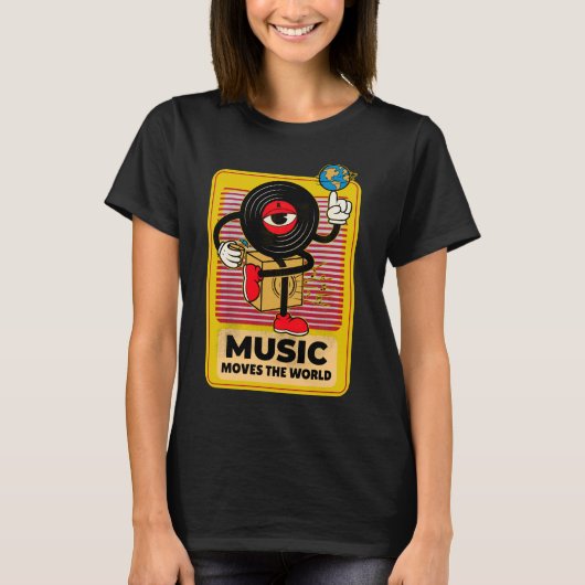 Muziek verplaatst de wereld  t-shirt (Voorkant)