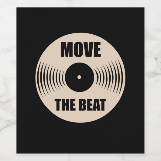 Muziek verplaatst het Beat Wijn Etiket (Enkel label)