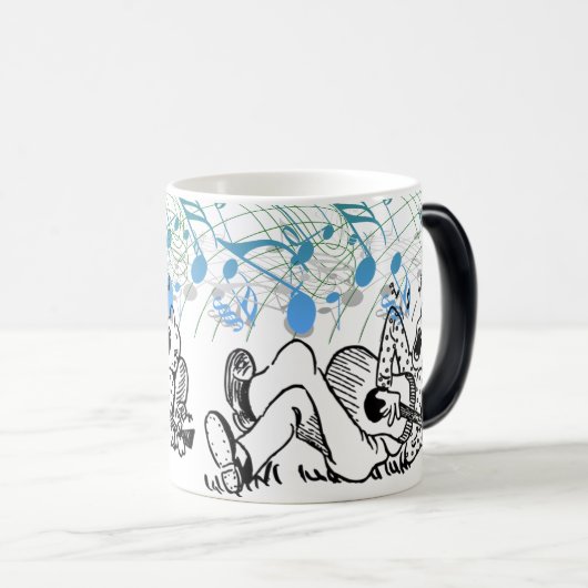 Muziek Vibes: Man zingen & Gitaar spelen Magische Mok (Voorkant rechts)