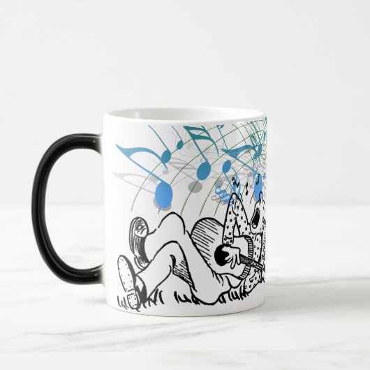 Muziek Vibes: Man zingen & Gitaar spelen Magische Mok (Links)