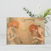  Muziek Victoriaans Angel Musicians Flute Harp (Staand voorkant)