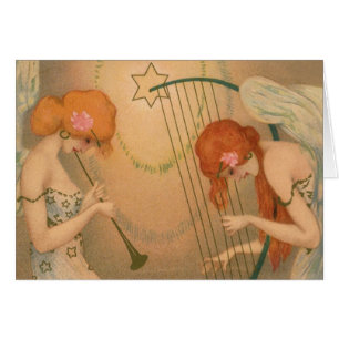 Muziek Victoriaans Angel Musicians Flute Harp