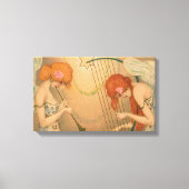  Muziek Victoriaans Angel Musicians Flute Harp Canvas Afdruk (Voorkant)