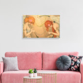  Muziek Victoriaans Angel Musicians Flute Harp Canvas Afdruk (Insitu (Woonkamer))