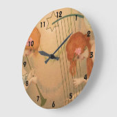  Muziek Victoriaans Angel Musicians Flute Harp Grote Klok (Hoek)