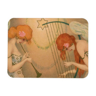  Muziek Victoriaans Angel Musicians Flute Harp Magneet