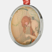 Muziek Victoriaans Angel Musicians Flute Harp Metalen Ornament (Links)