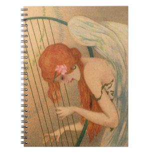  Muziek Victoriaans Angel Musicians Flute Harp Notitieboek