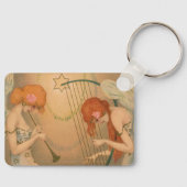  Muziek Victoriaans Angel Musicians Flute Harp Sleutelhanger