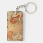  Muziek Victoriaans Angel Musicians Flute Harp Sleutelhanger (achterkant)