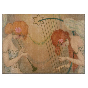 Muziek Victoriaans Angel Musicians Flute Harp Snijplank