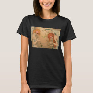 Muziek Victoriaans Angel Musicians Flute Harp T-shirt