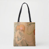 Muziek Victoriaans Angel Musicians Flute Harp Tote Bag (Voorkant)