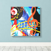 Muziek vieren canvas afdruk (Insitu (Houten vloer))