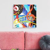 Muziek vieren canvas afdruk (Insitu (Woonkamer))