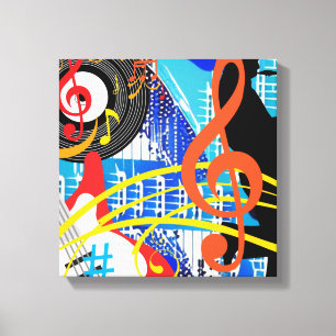 Muziek vieren canvas afdruk
