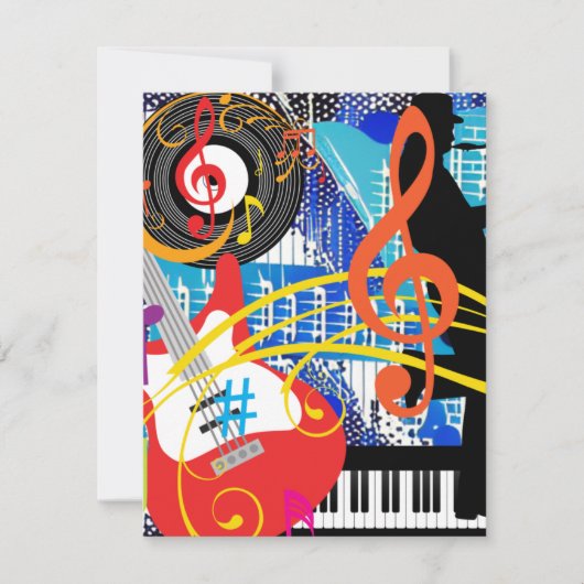 Muziek vieren notitiekaartje (Voorkant)