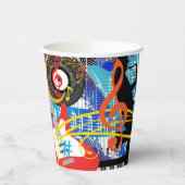 Muziek vieren papieren bekers (Links)