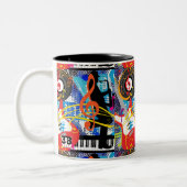 Muziek vieren tweekleurige koffiemok (Links)