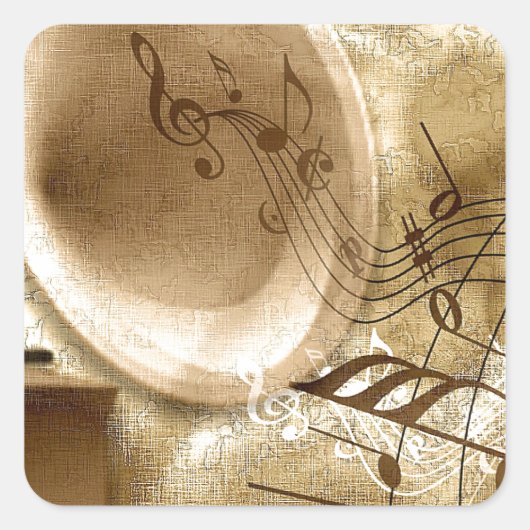  muziek vierkante sticker (Voorkant)