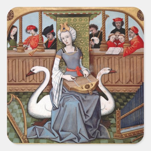 Muziek Vierkante Sticker (Voorkant)