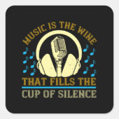 Muziek - vierkante sticker (Voorkant)