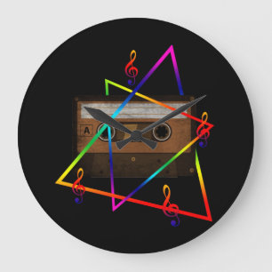 MUZIEK VINTAGE RETRO GROTE KLOK