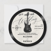 Muziek Vinyl Alles Een Foto QR Rock Onze bruiloft  Kaart (Voorkant)