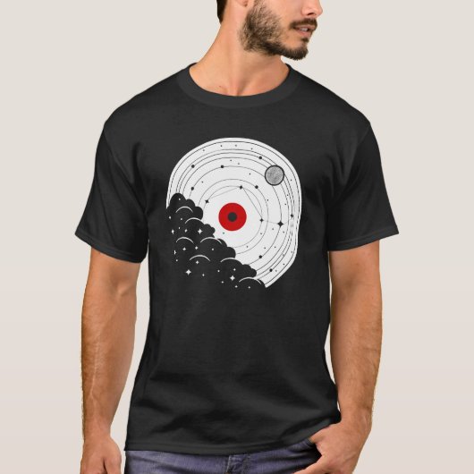  Muziek Vinyl Record Natuur Design T-shirt (Voorkant)