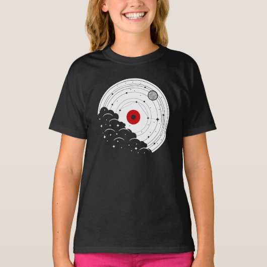  Muziek Vinyl Record Natuur Design T-shirt (Voorkant)