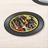 Muziek vinylrecord ronde kartonnen onderzetter (Gebogen)
