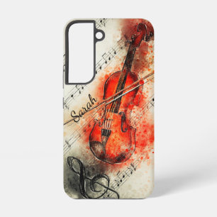Muziek Viool Muzikant Muzikaal Aangepaste Naam Samsung Galaxy Hoesje
