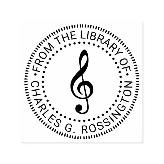 Muziek Vioolsleutel G Sleutel Ronde Bibliotheek Bo Zelfinktende Stempel (Design)