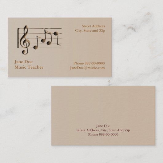 Muziek Visitekaartje (Voorkant / Achterkant)