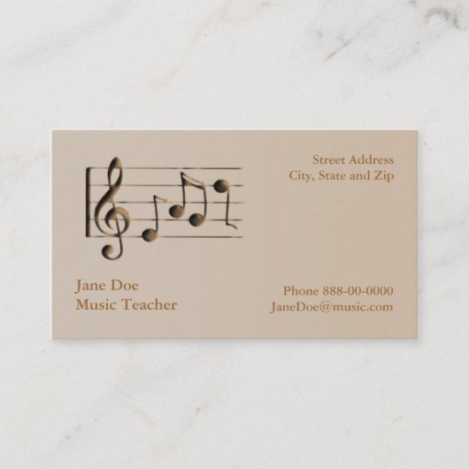 Muziek Visitekaartje (Voorkant)