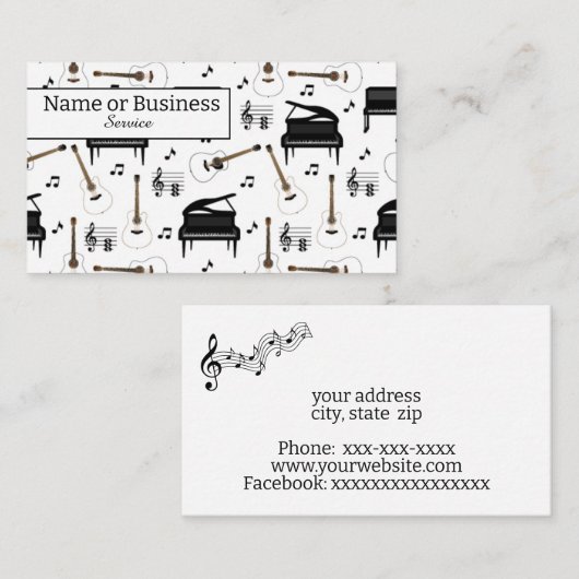 Muziek Visitekaartje (Voorkant / Achterkant)