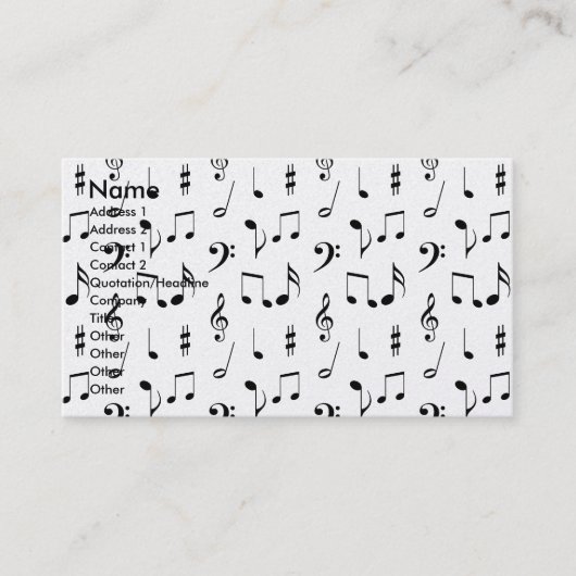 Muziek Visitekaartje (Voorkant)