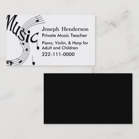 Muziek Visitekaartje (Voorkant / Achterkant)