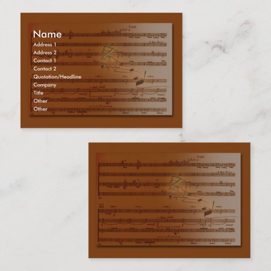 muziek visitekaartje (Voorkant / Achterkant)
