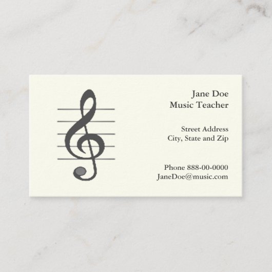 Muziek Visitekaartje (Voorkant)