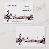 Muziek Visitekaartje - bruine Muzieknoten (Voorkant / Achterkant)