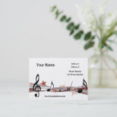 Muziek Visitekaartje - bruine Muzieknoten (Staand voorkant)