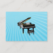 Muziek Visitekaartje - Piano - Blauw (Achterkant)