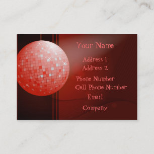 Muziek Visitekaartje - Red Disco Ball