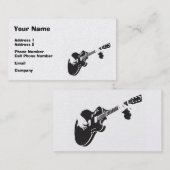 Muziek Visitekaartje - zwarte gitaar (Voorkant / Achterkant)
