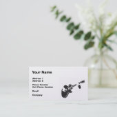 Muziek Visitekaartje - zwarte gitaar (Staand voorkant)